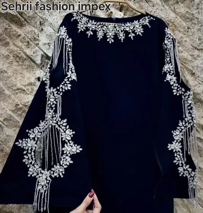 Elegant Velvet Blue Shirt 